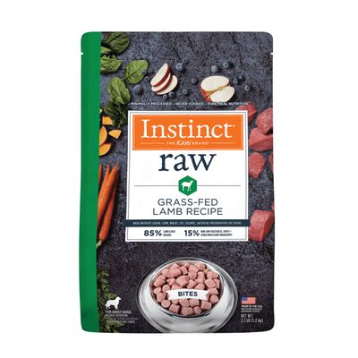 Instinct Frozen Raw Bites Grass-Fed Lamb Recipe Grain- Free Dog Food 2.7lb