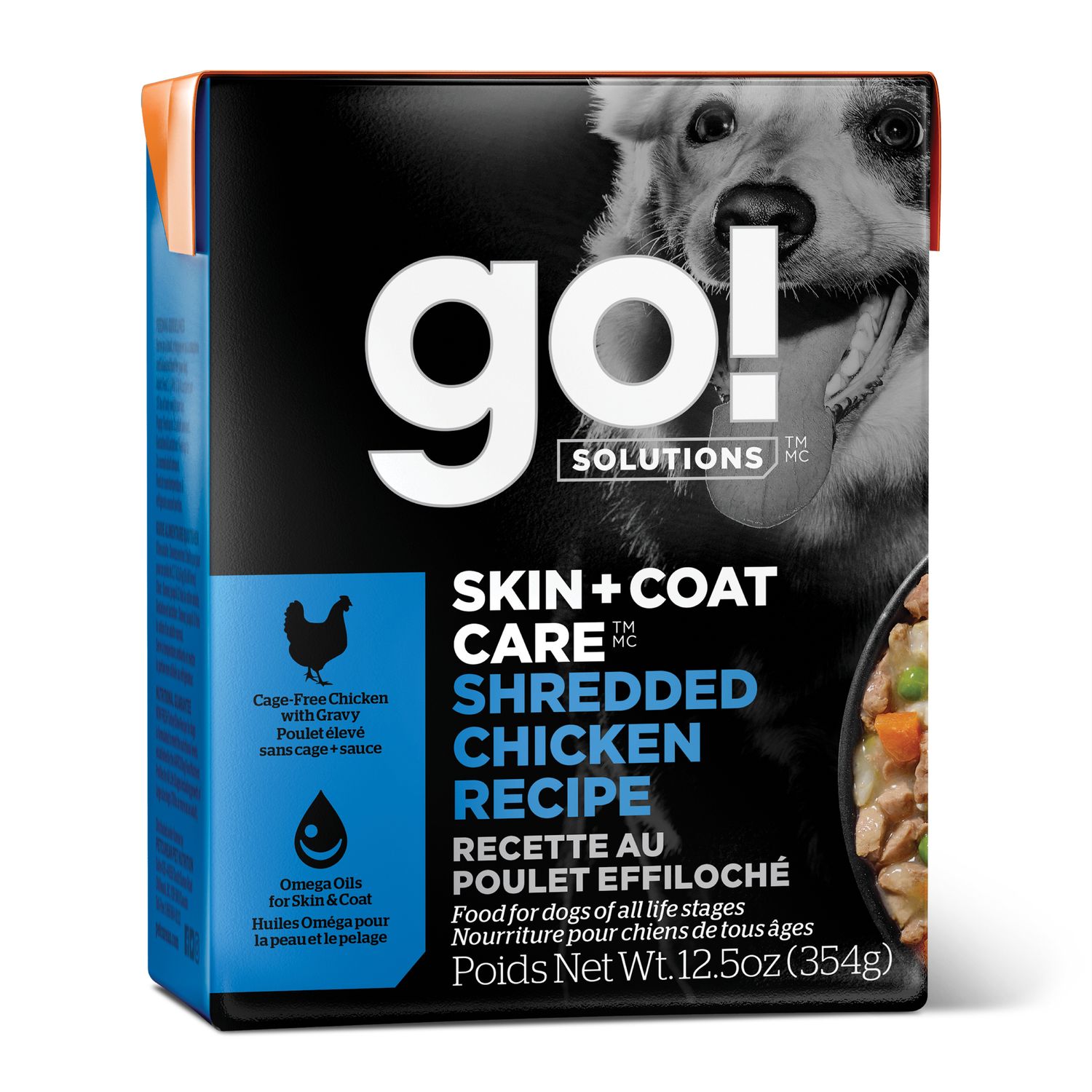 Go! Solutions Skin + Coat Care Shredded Chicken Recipe With Grains for dogs 12.5oz