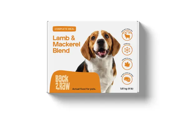 Back2Raw Complete Lamb &amp; Mackerel Blend Frozen Dog Food 12lb