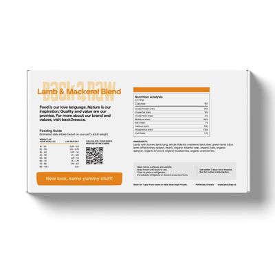 Back2Raw Complete Lamb & Mackerel Blend Frozen Raw Dog Food 12lb