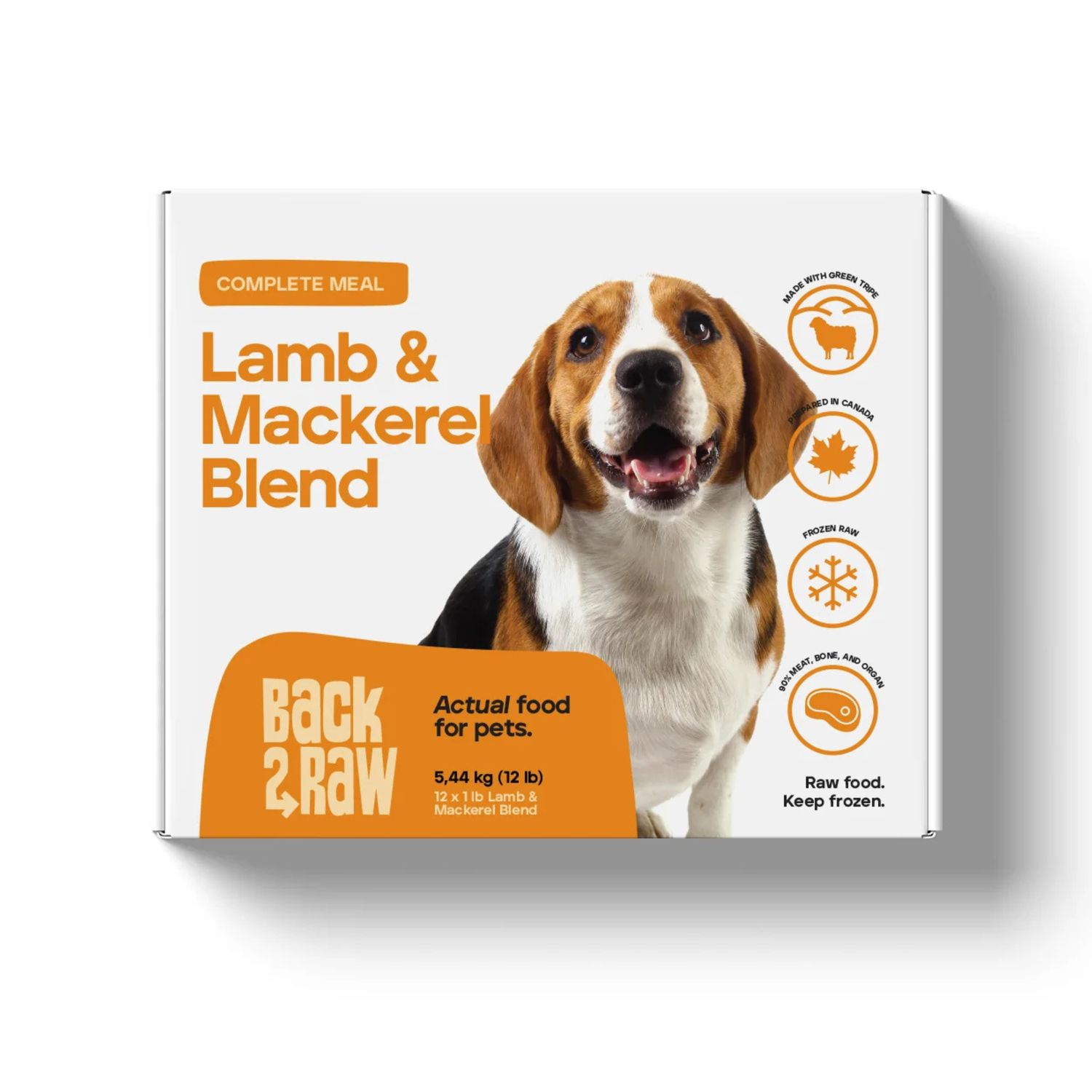 Back2Raw Complete Lamb &amp; Mackerel Blend Frozen Raw Dog Food 12lb