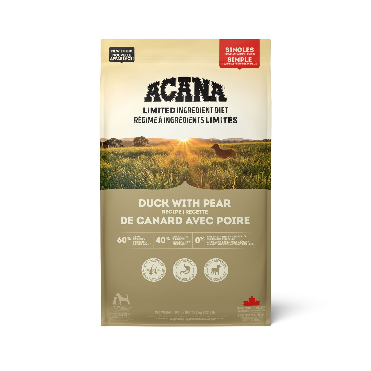 Acana Singles Duck with Pear Recipe Dog Food, Size: 24 lb