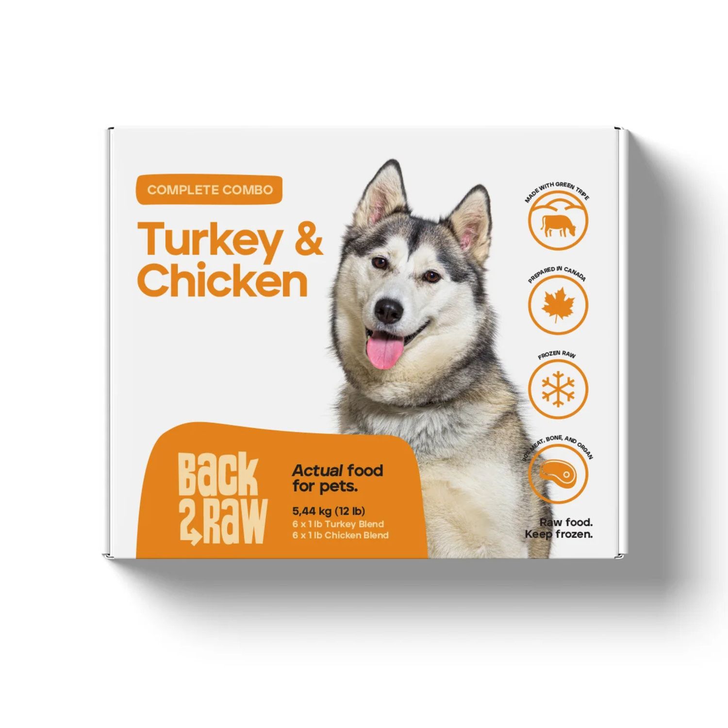 Back2Raw Complete Turkey Blend &amp; Chicken Blend Frozen Raw Dog Food 12lb