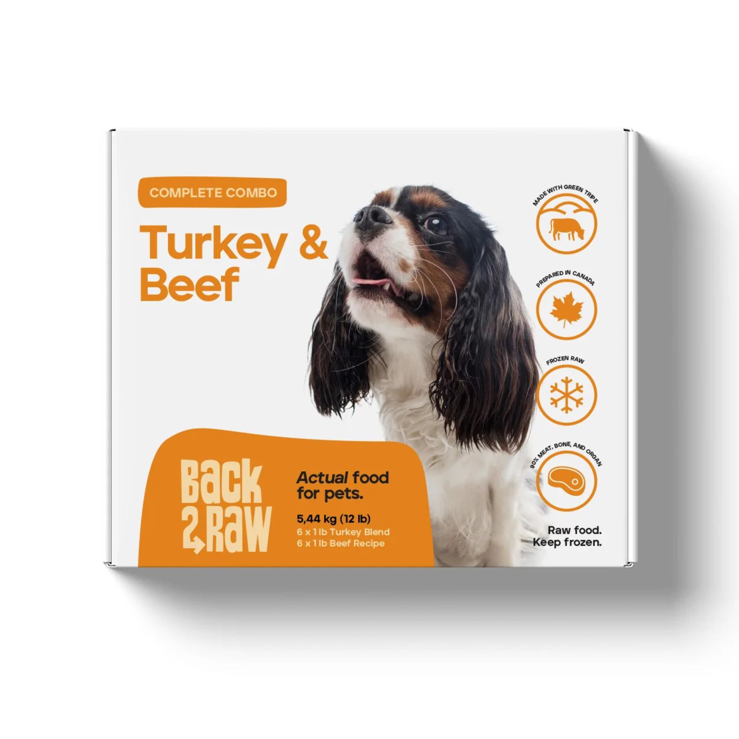 Back2Raw Complete Turkey Blend &amp; Beef Recipe Frozen Raw Dog Food 12lb