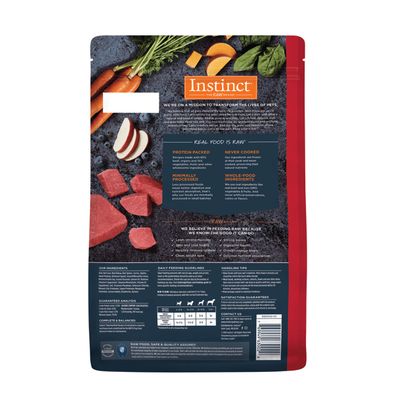 Instinct Frozen Raw Bites Beef Recipe Grain- Free Dog Food 3lb