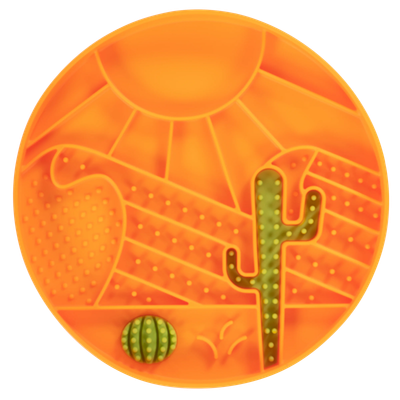 Messy Mutts Silicone Interactive Slow Feeding Bowl - Desert Orange 8"