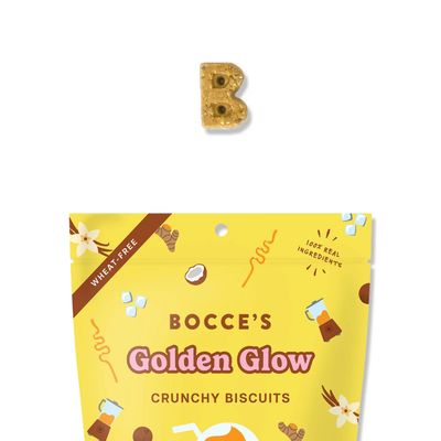 Bocce's Bakery Golden Glow Coconut, Vanilla &amp; Turmeric Recipe Crunchy Biscuits Dog Treats 5oz