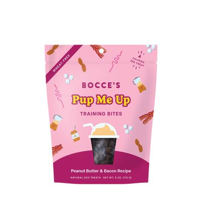 Bocce's Bakery Pup Me Up Peanut Butter &amp; Bacon Recipe Training Bites Dog Treats 6oz