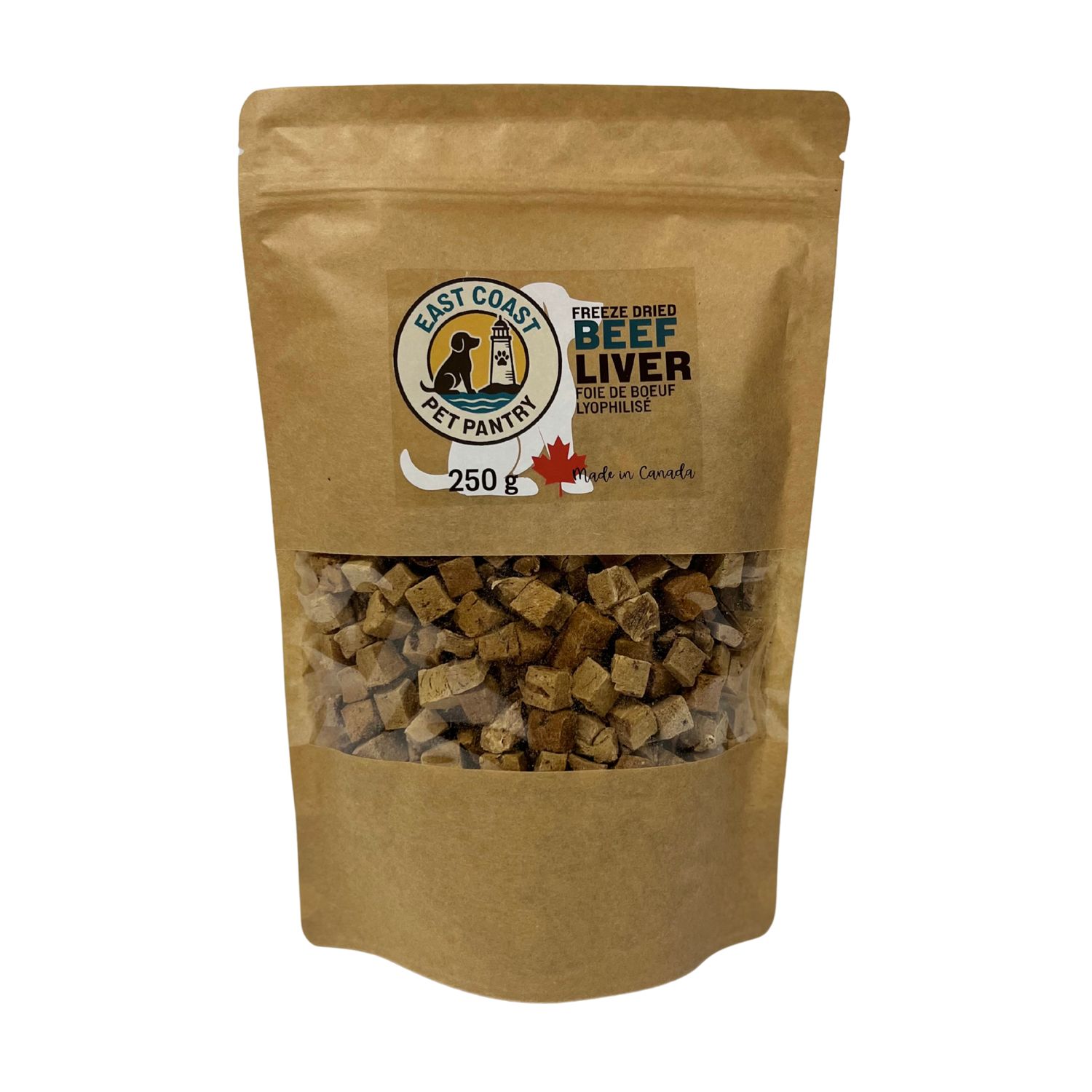East Coast Pet Pantry Freeze-Dried Beef Liver Dog Treats, Size: 250g