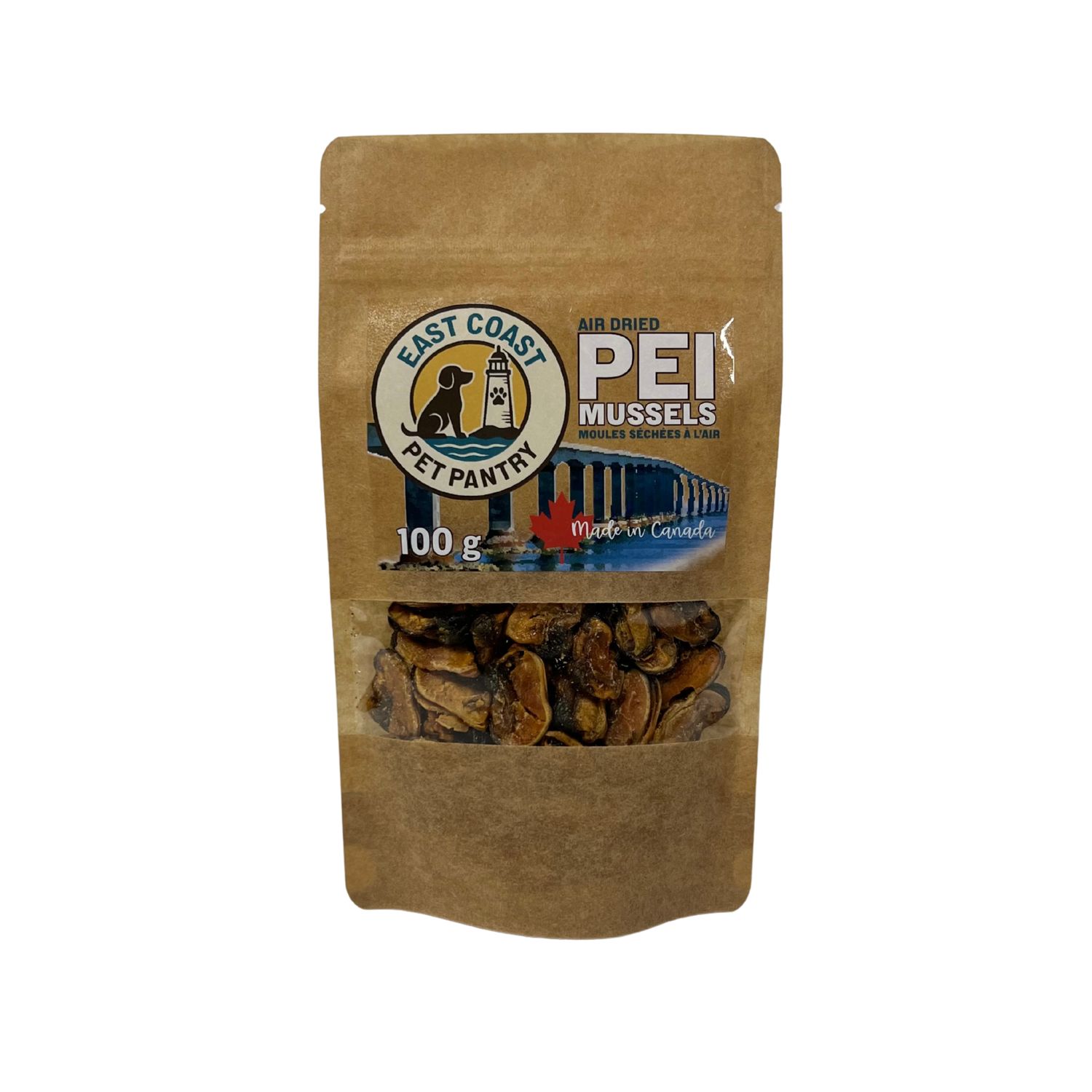 East Coast Pet Pantry Air-Dried PEI Mussels Dog Treats 100g