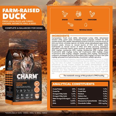 Charm Farm-Raised Duck Dog Food