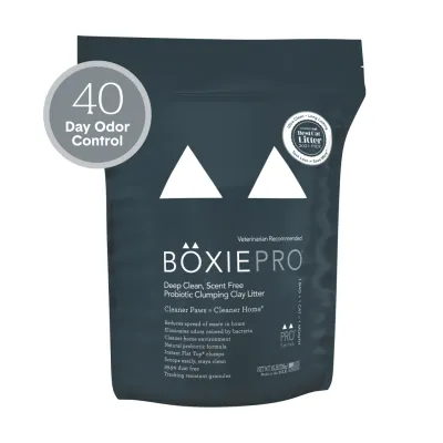 BoxiePro Deep Clean Scent Free Probiotic Clumping Cat Litter