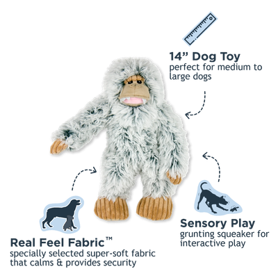 Tall Tails Yeti Plush with Squeaker Dog Toy 14"