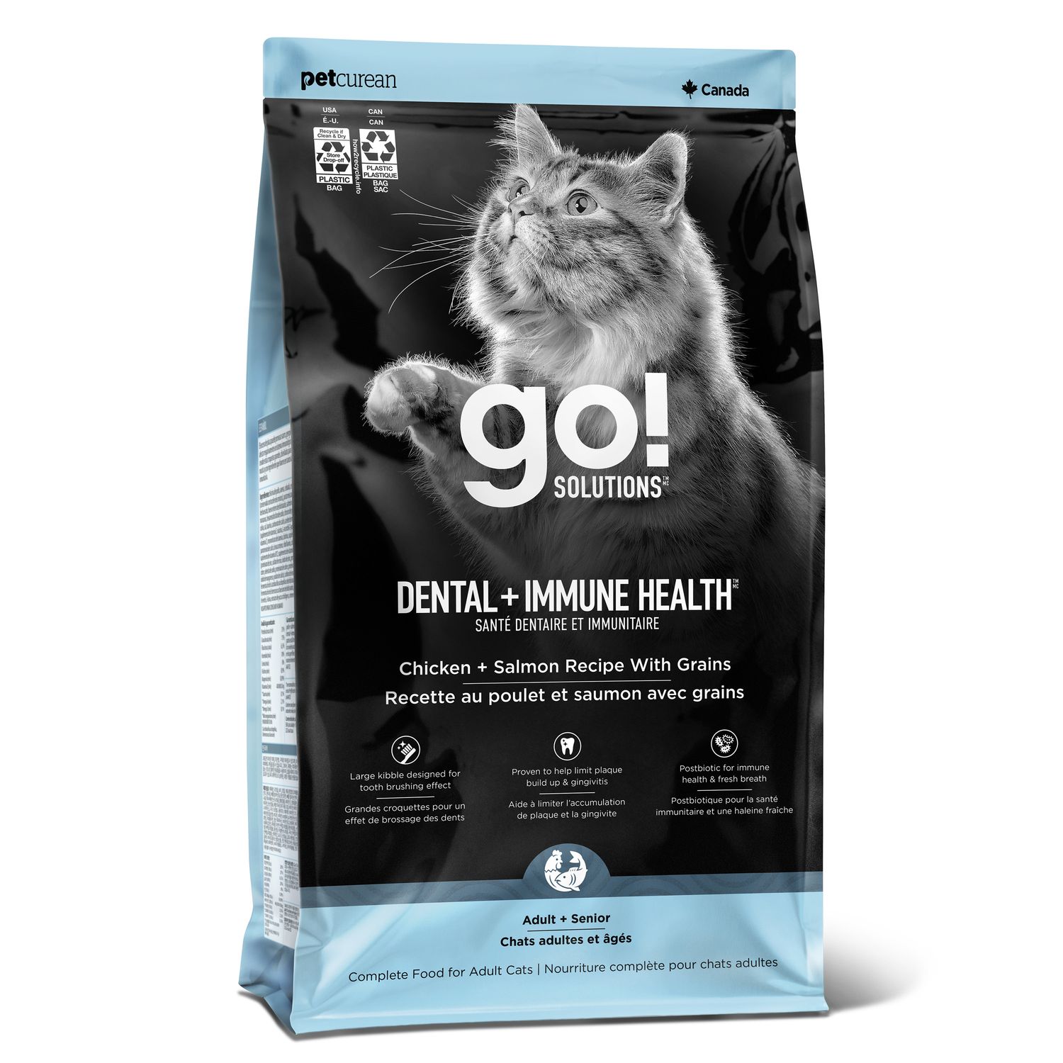 Go! Solutions ​Dental + Immune Health Chicken + Salmon Recipe with Grains for cats