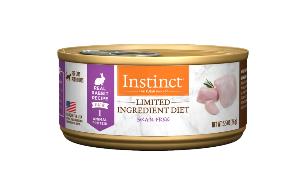 Instinct Limited Ingredient Diet GF Pate Canned Cat Food Rabbit Recipe 156g