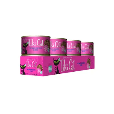 Tiki Cat Grill Ahi Tuna &amp; Crab Recipe in Broth Wet Cat Food 8 x 6 oz