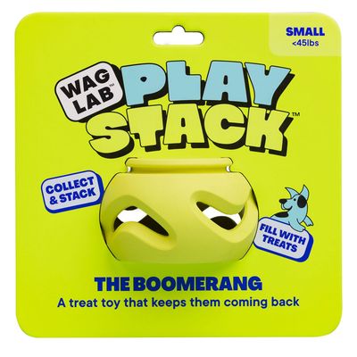 WAGLAB PlayStack The Boomerang Green Dog Toy