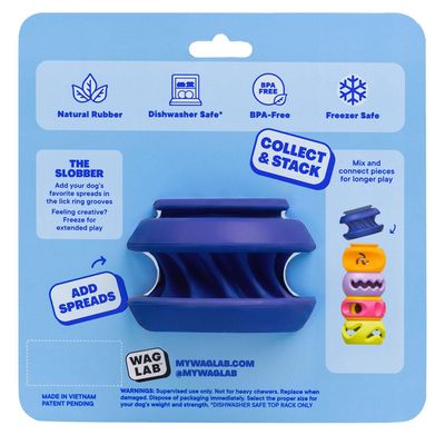 WAGLAB PlayStack The Slobber Blue Dog Toy