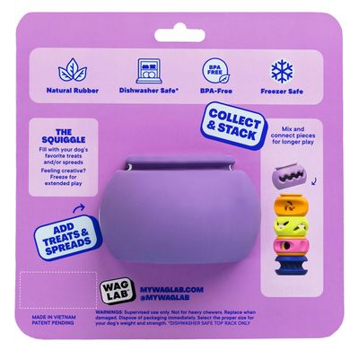 WAGLAB PlayStack The Squiggle Purple Dog Toy