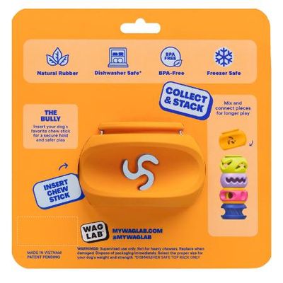 WAGLAB PlayStack The Bully Orange Dog Toy