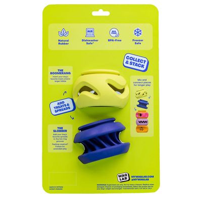WAGLAB PlayStack The Boomerang &amp; Slobber 2 Pack Dog Toys