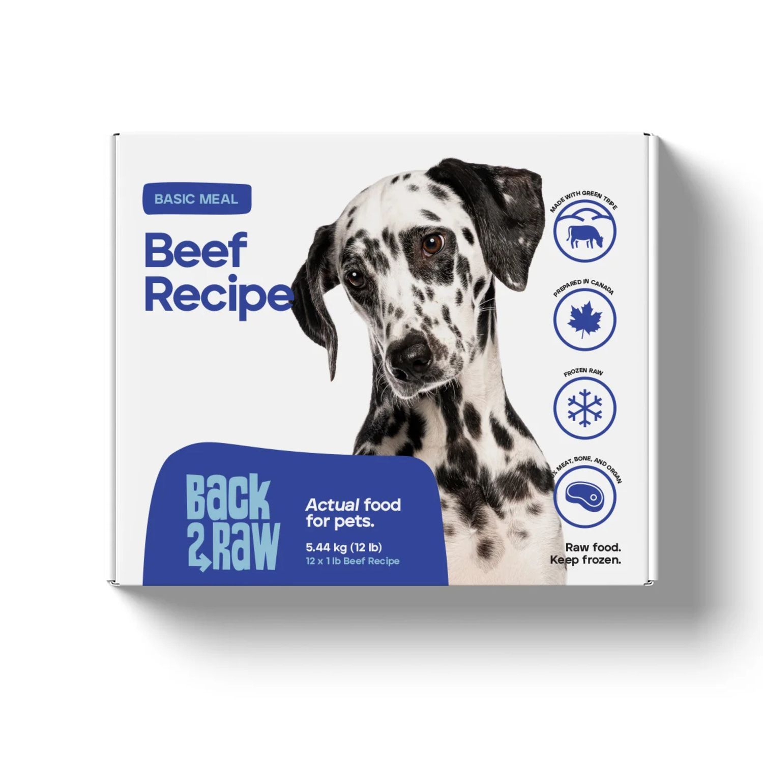 Back2Raw Basics Beef Recipe Frozen Raw Dog Food 12lb