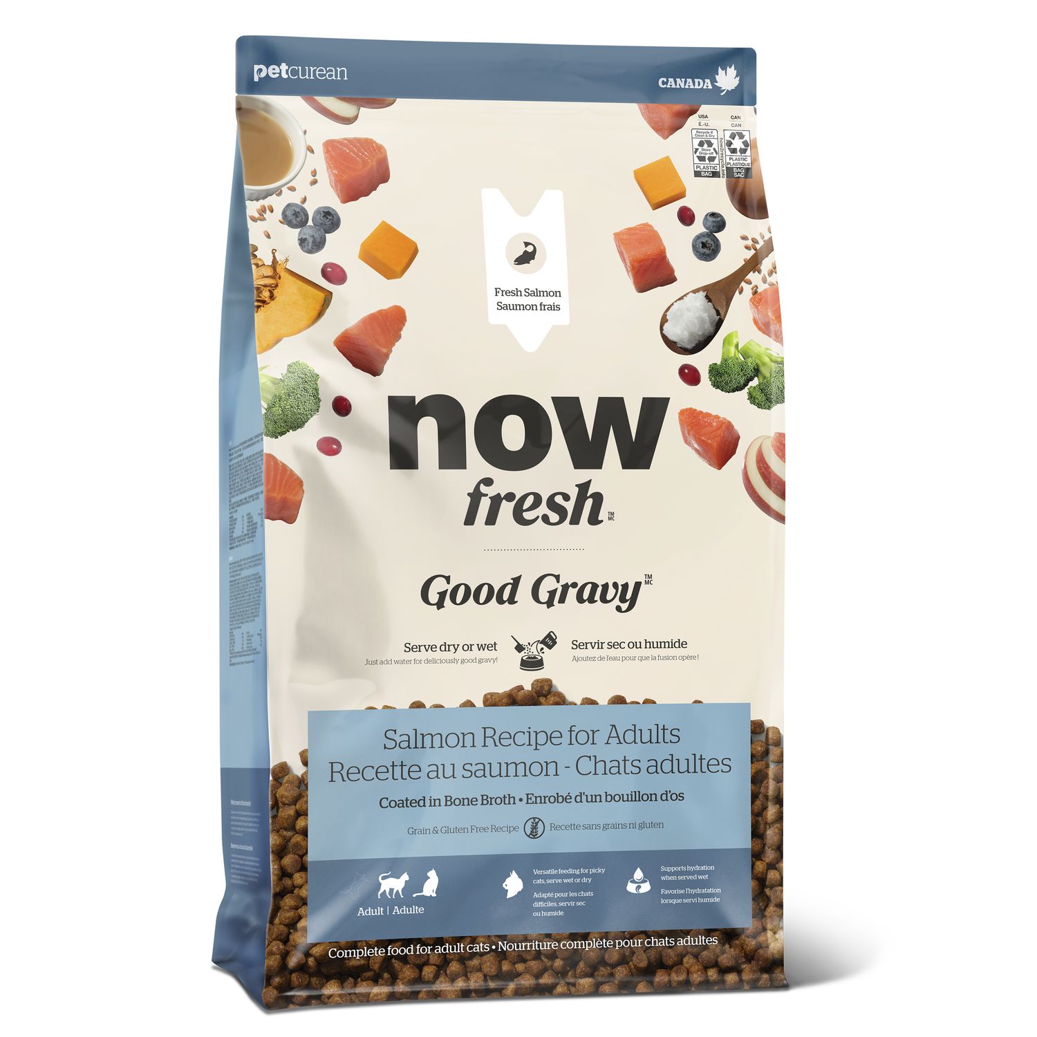 Now Fresh Good Gravy Salmon Coated in Bone Broth for Cats