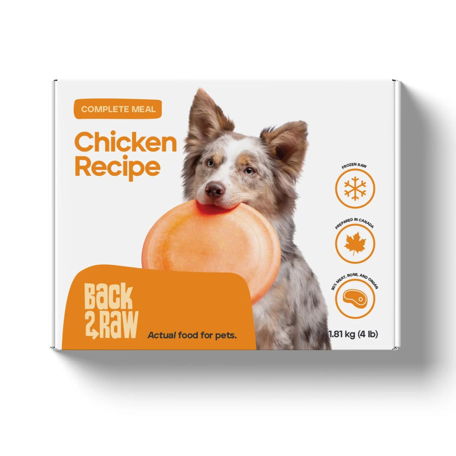 Back2Raw Complete Chicken Recipe Frozen Raw Dog Food 4lbs