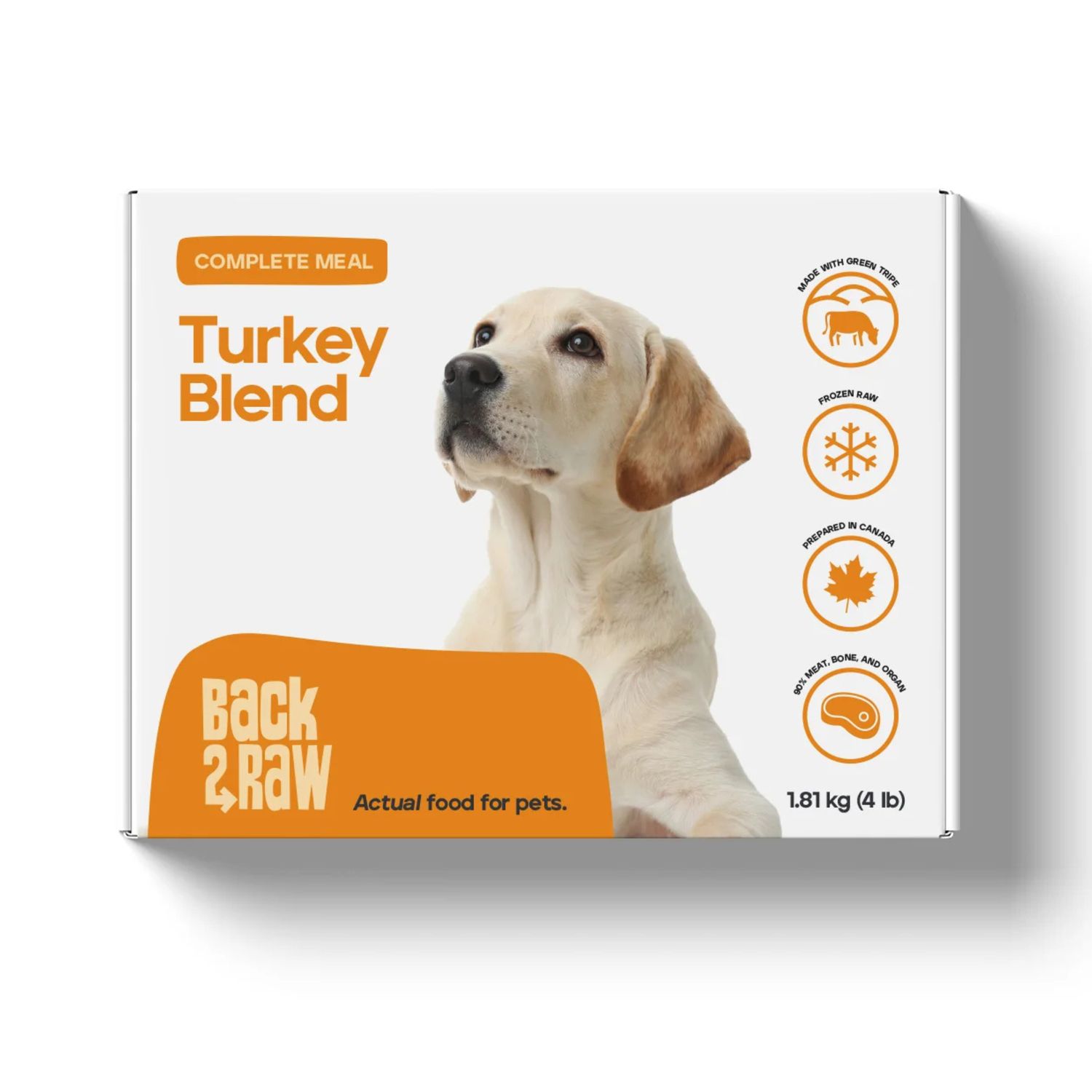 Back2Raw Complete Turkey Blend Frozen Raw Dog Food 4lbs