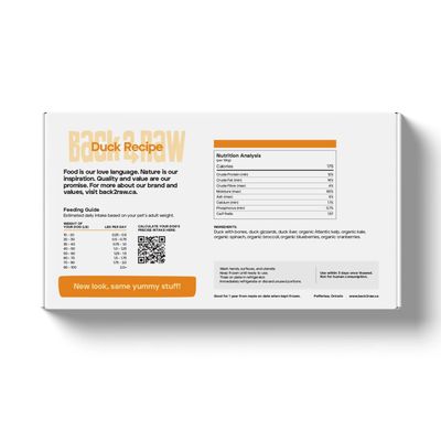 Back2Raw Complete Duck Recipe Frozen Raw Dog Food 12lb