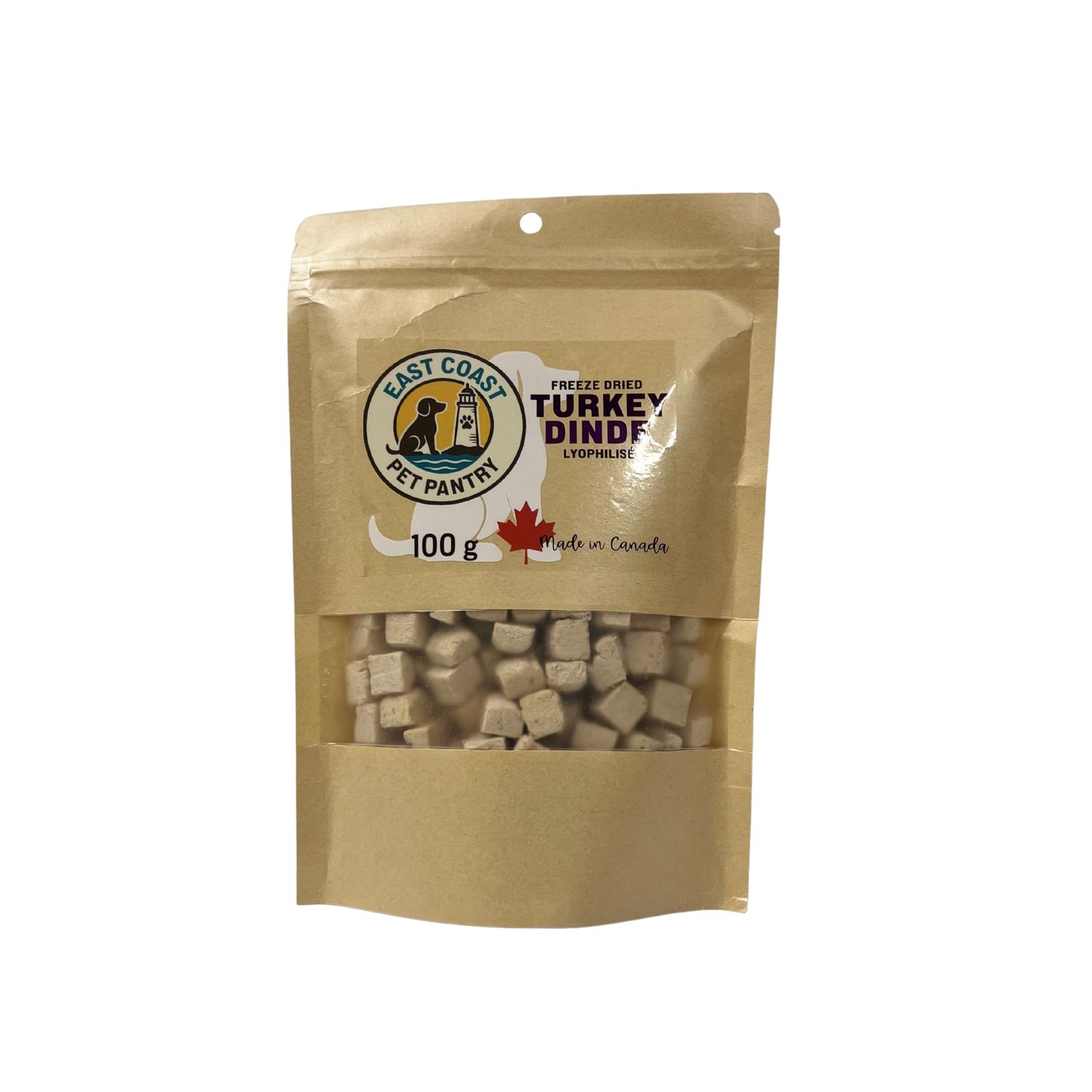 East Coast Pet Pantry Freeze-Dried Turkey Dog Treats, Size: 100g