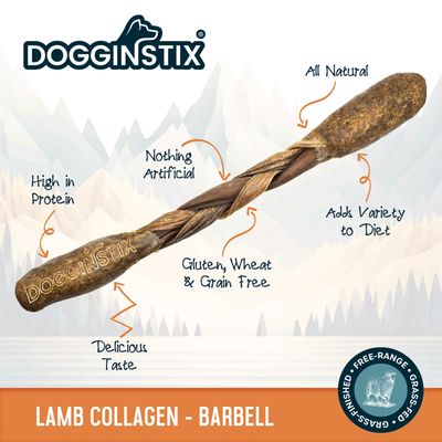 Dogginstix Lamb Collagen Barbell