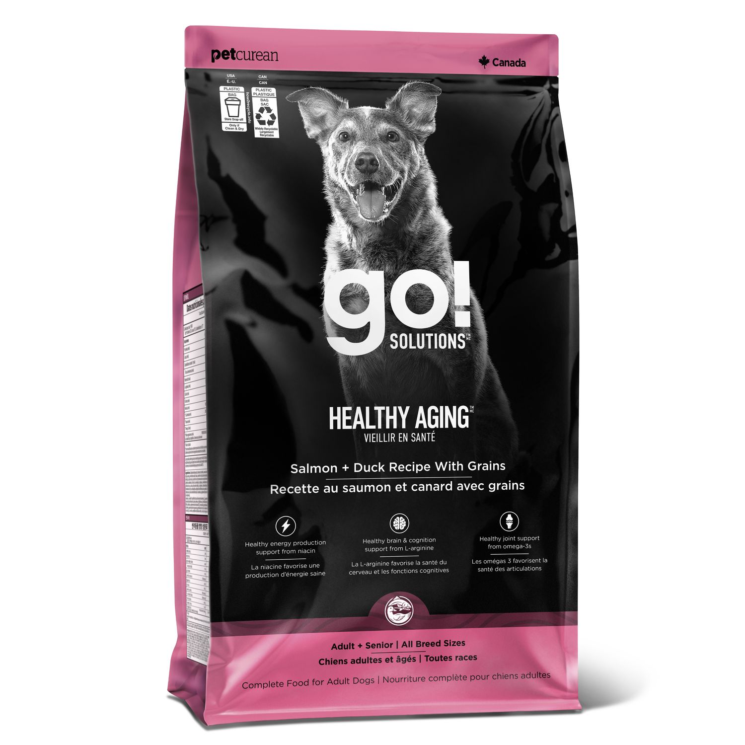 Go! Solutions ​Healthy Aging Salmon + Duck Recipe with Grains for dogs
