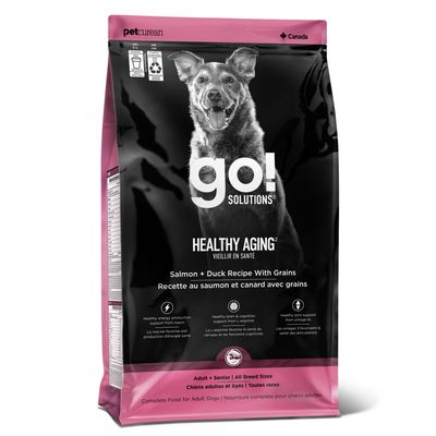 Go! Solutions Healthy Aging Salmon + Duck Recipe with Grains for dogs
