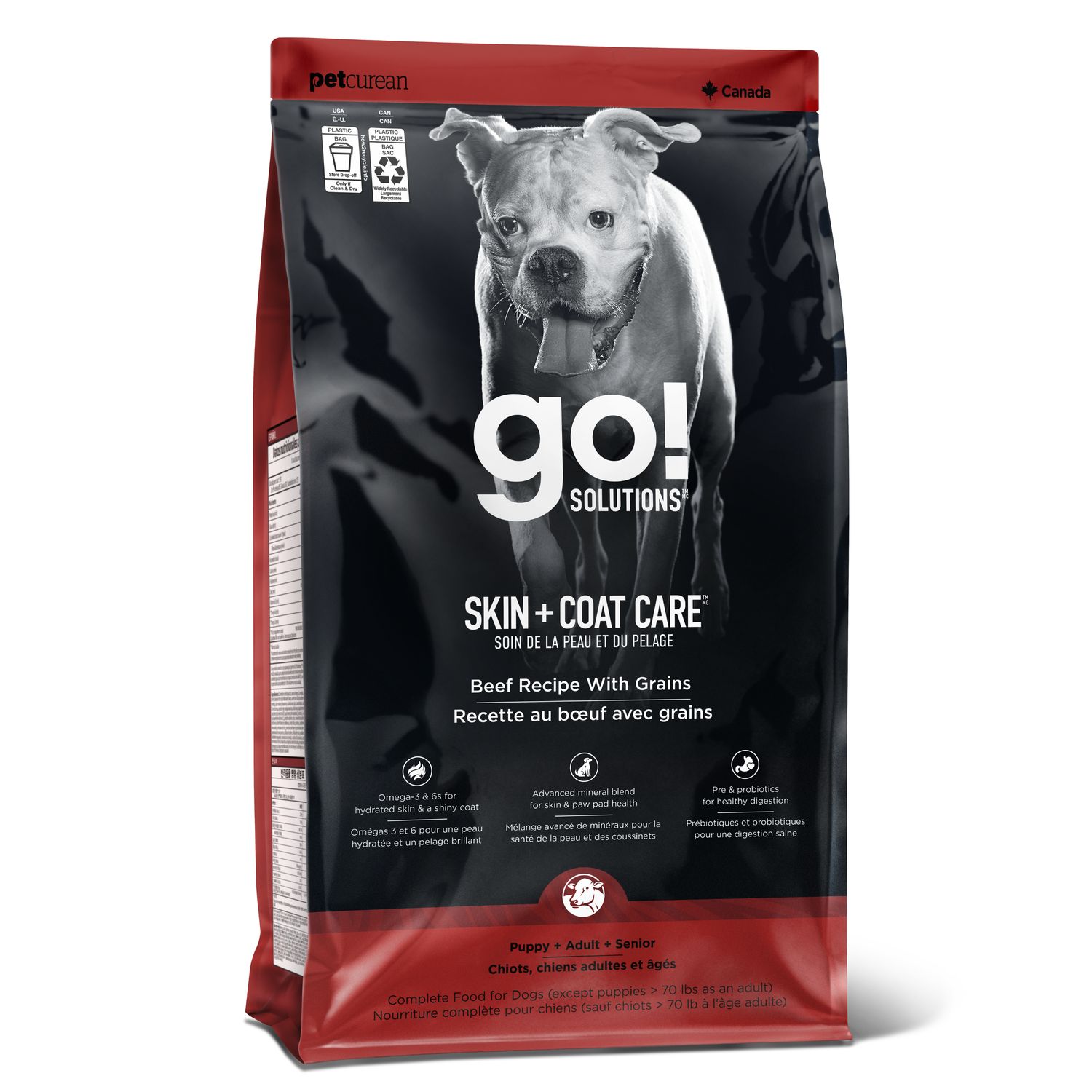 Go! Solutions ​Skin + Coat Care Beef Recipe with Grains for dogs