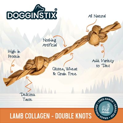 Dogginstix Lamb Collagen Double Knots