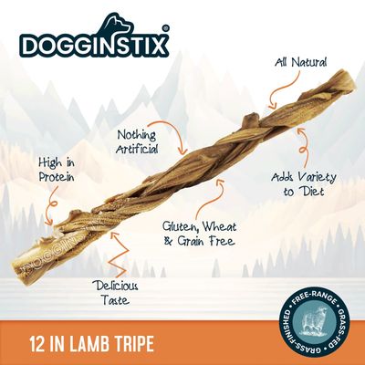 Dogginstix Braided Lamb Tripe