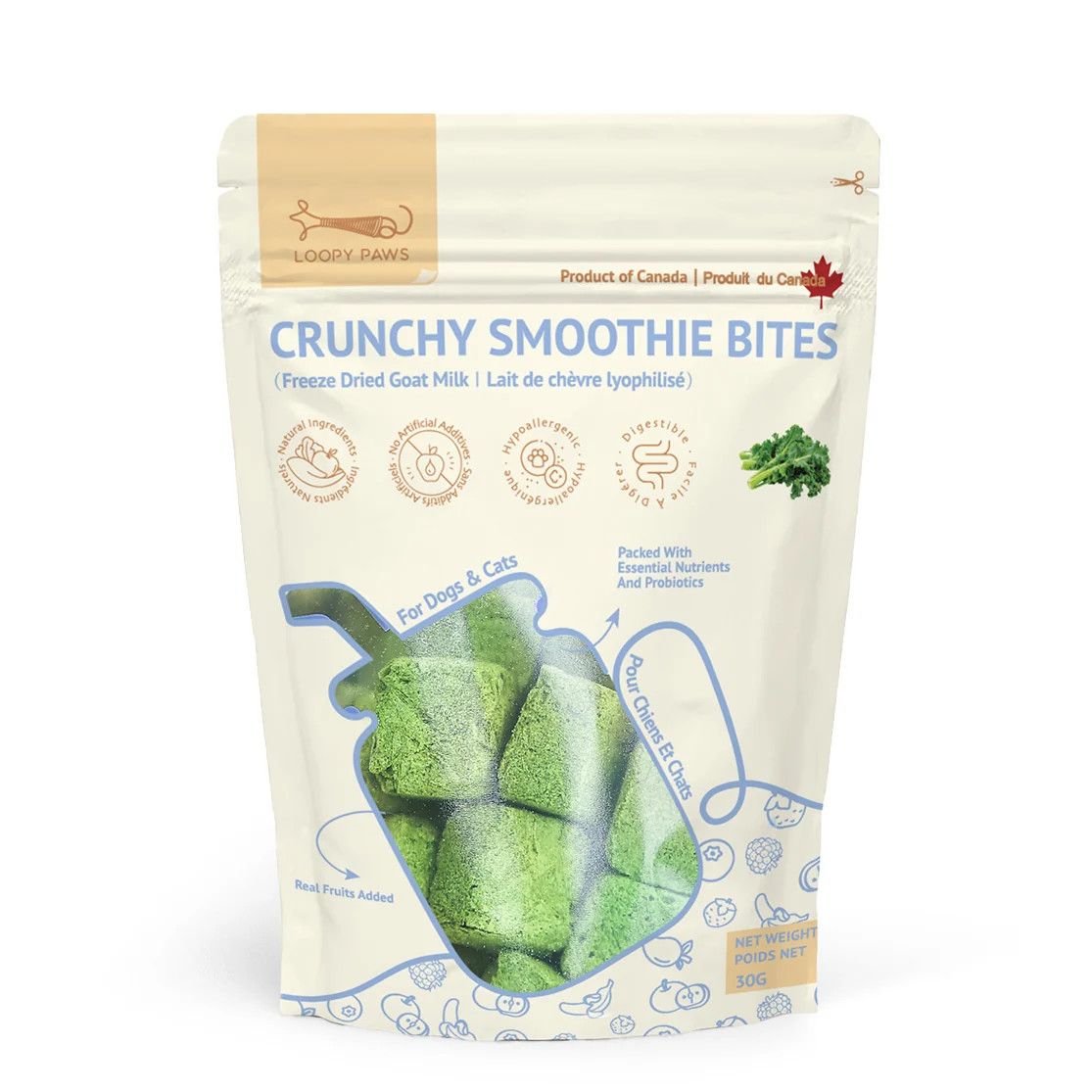 Loopy Paws Smoothie Bites Kale 30 g