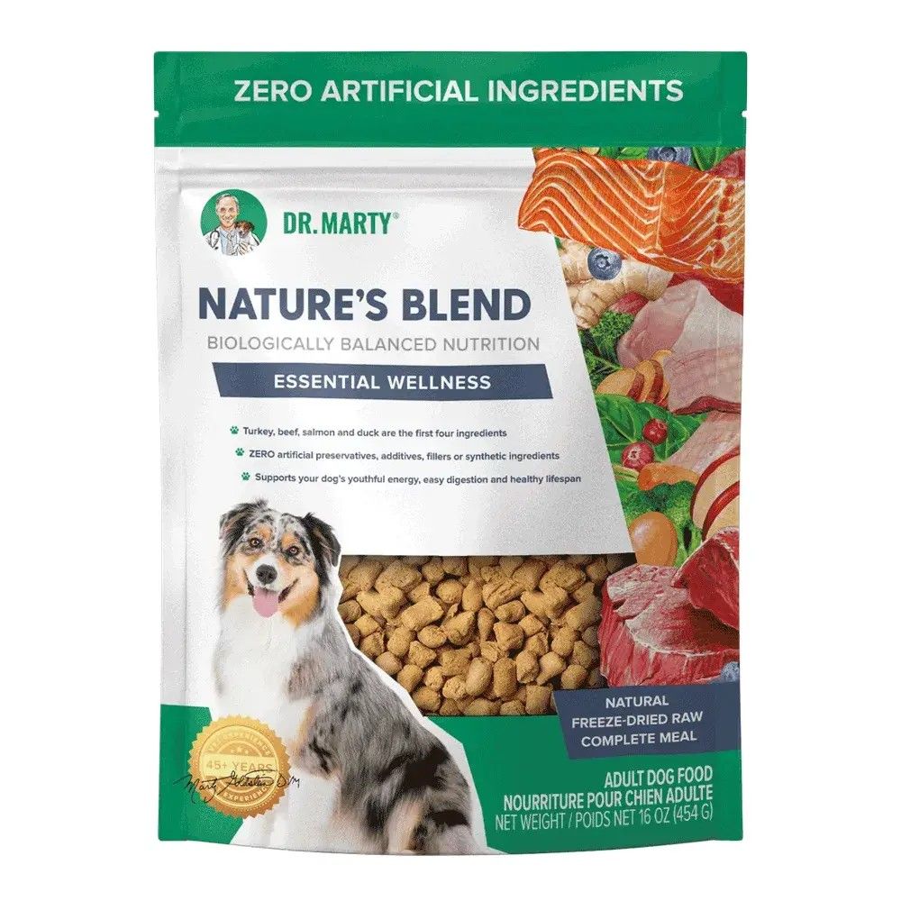 Dr. Marty Nature's Blend Essential Wellness Turkey, Beef, Salmon Freeze-Dried Raw Dog Food 545g