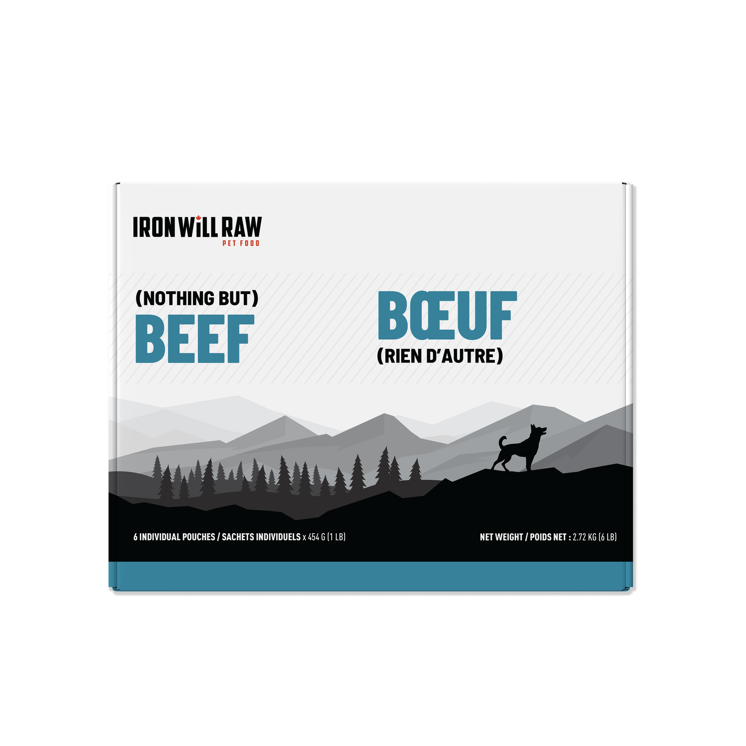 Iron Will Raw Nothing But Beef Frozen Raw Pet Food for Dogs &amp; Cats 6lb