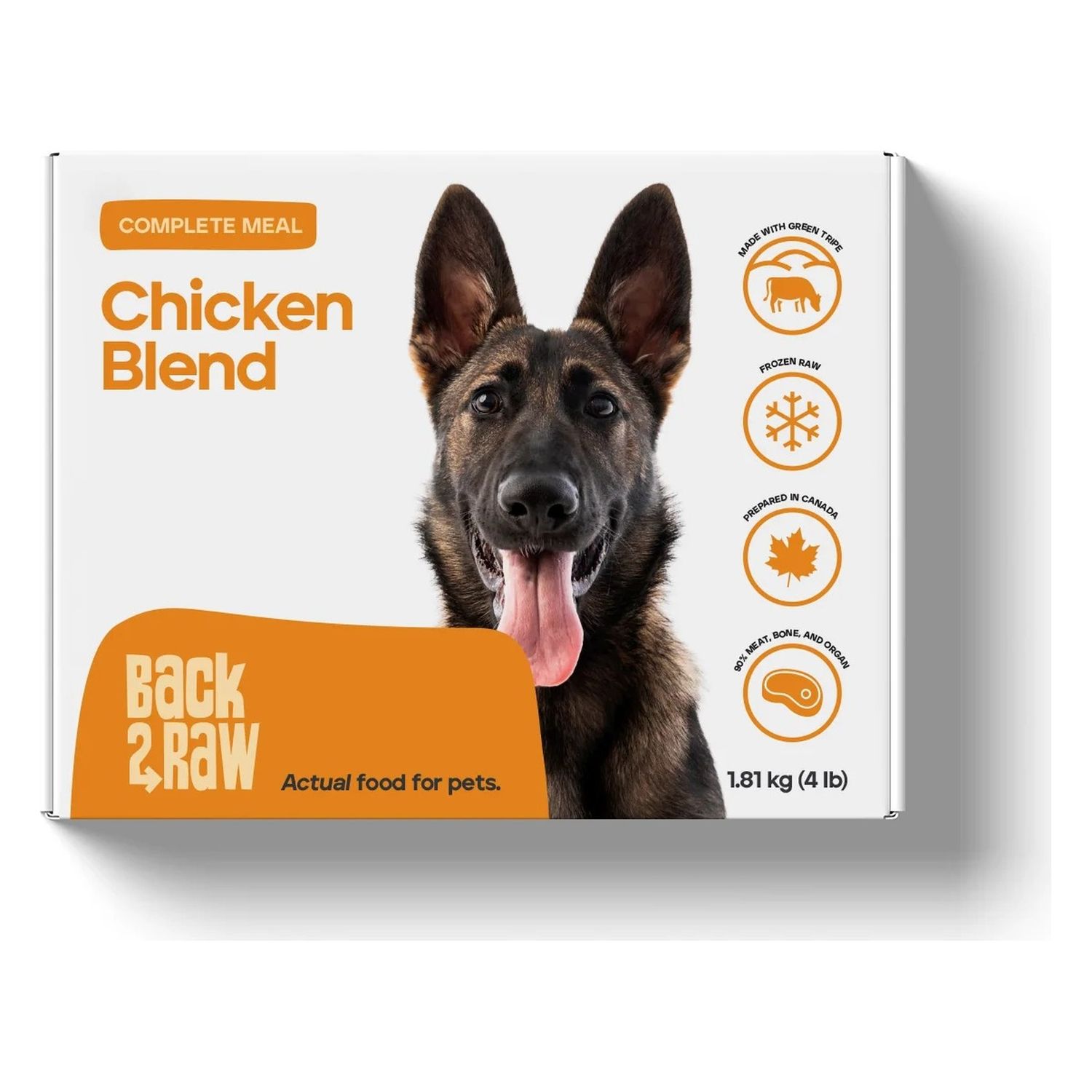 Back2Raw Complete Chicken Blend Frozen Raw Dog Food 4lb