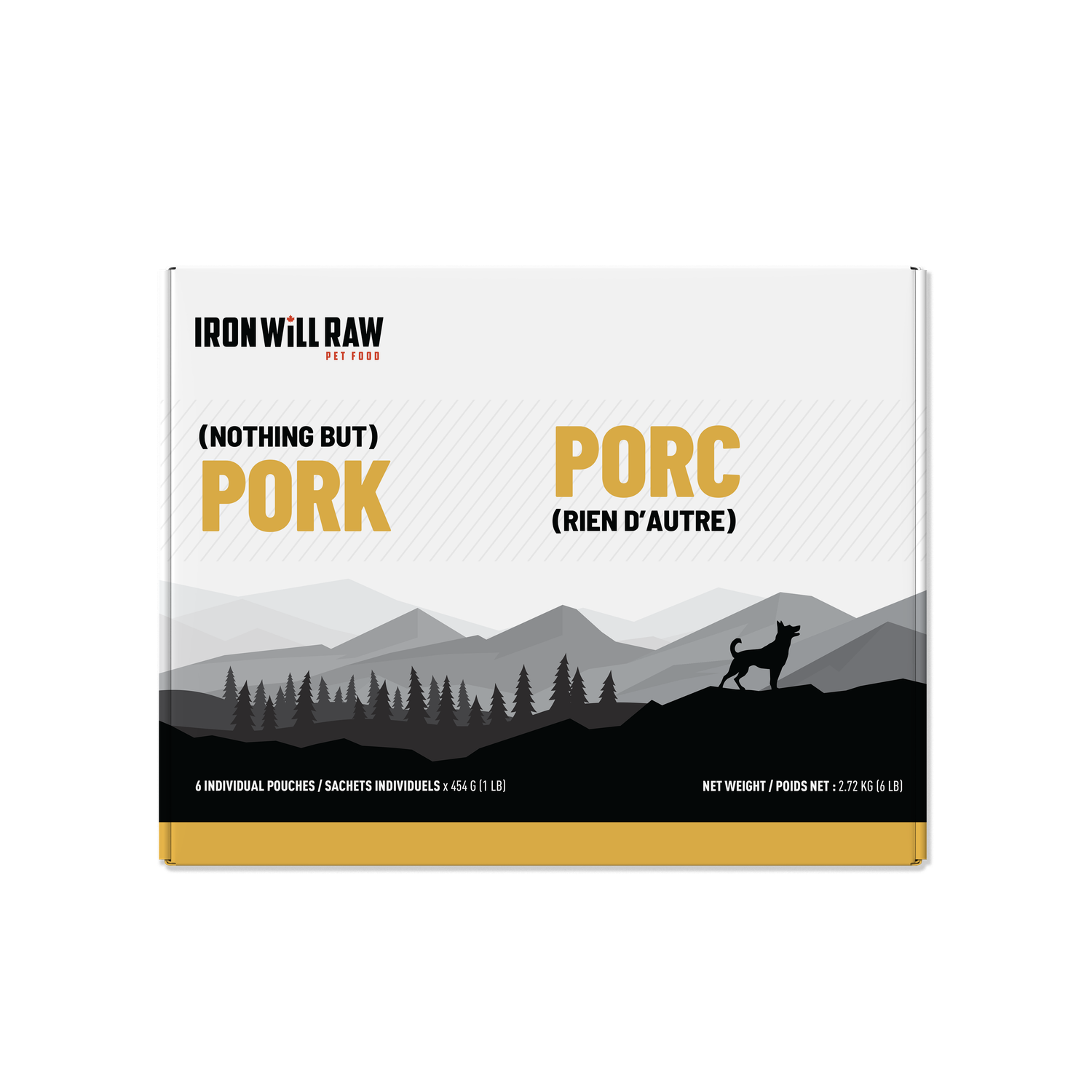 Iron Will Raw Nothing But Pork Frozen Raw Pet Food for Dogs &amp; Cats 6lb