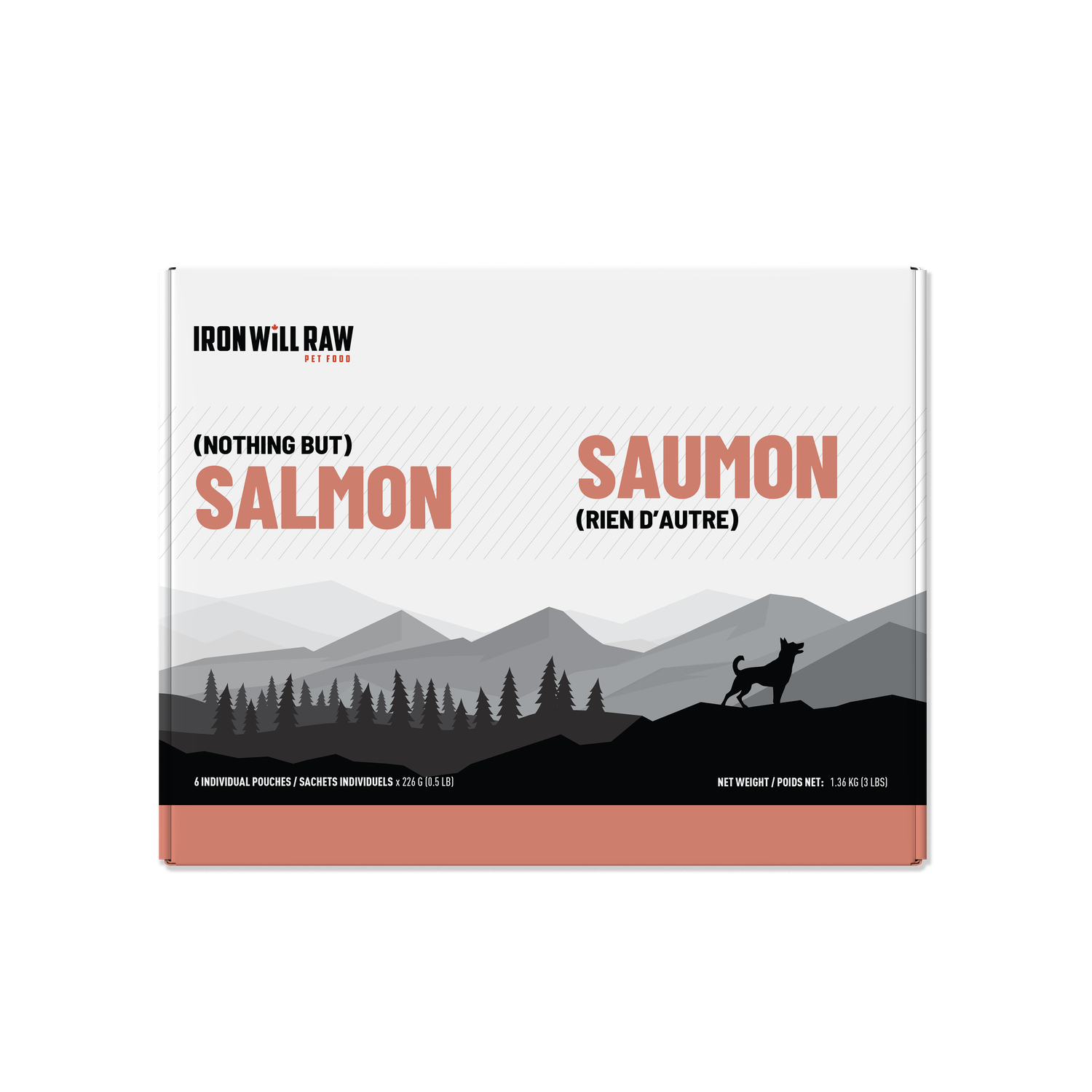 Iron Will Raw Nothing But Salmon Frozen Raw Pet Food for Dogs 3lb