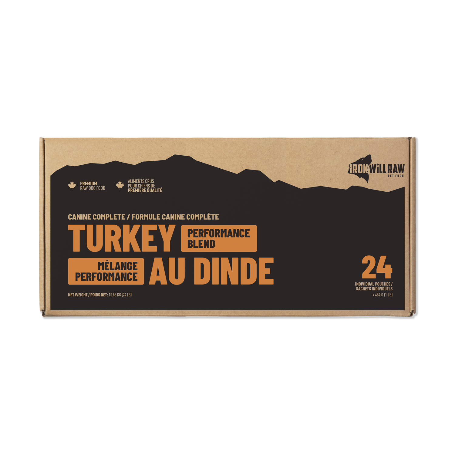 Iron Will Raw Canine Complete Turkey Performance Blend Frozen Dog Food 24lb