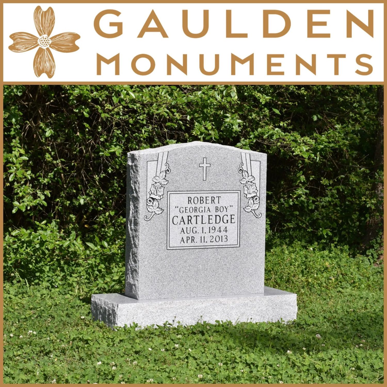 Large Single Upright Headstone - Blue Ridge Gray Granite - 24" x 6" x 26"