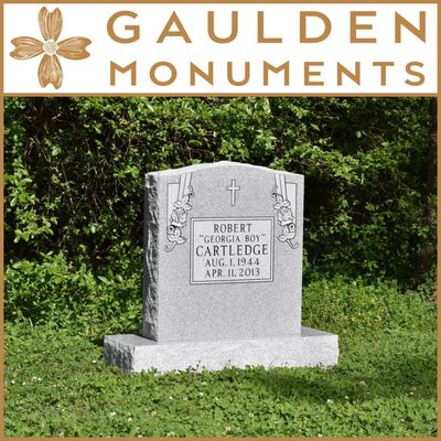 Large Single Upright Headstone - Blue Ridge Gray Granite - 24" x 6" x 26"