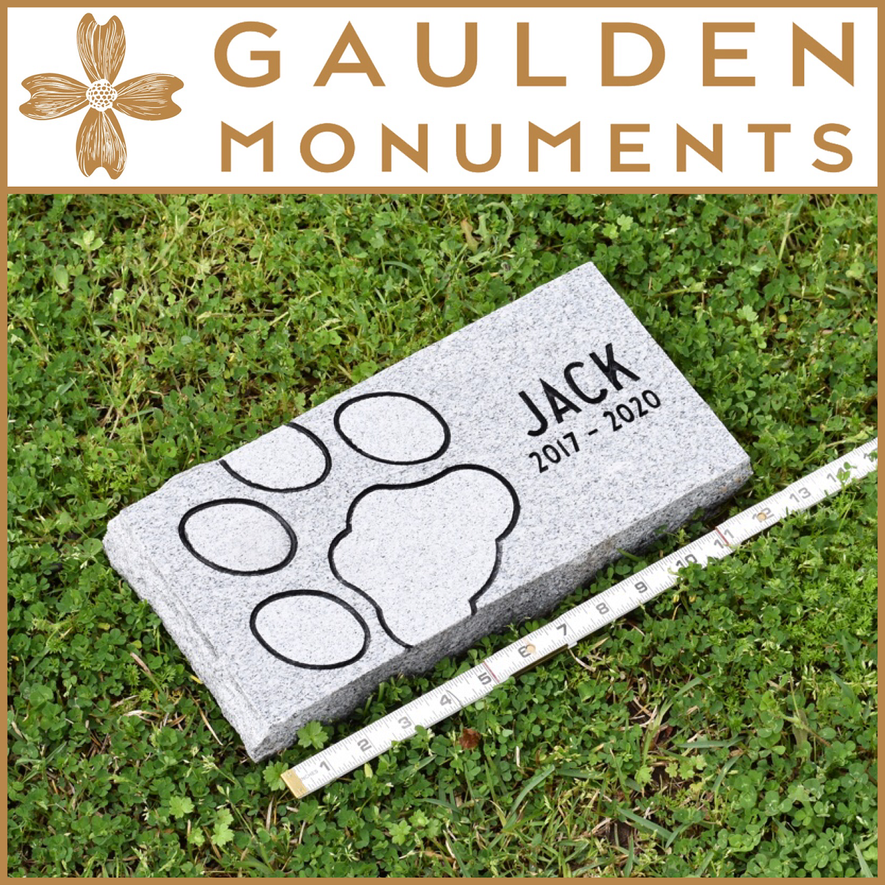 Small Pet Memorial in Blue Ridge Granite - 12