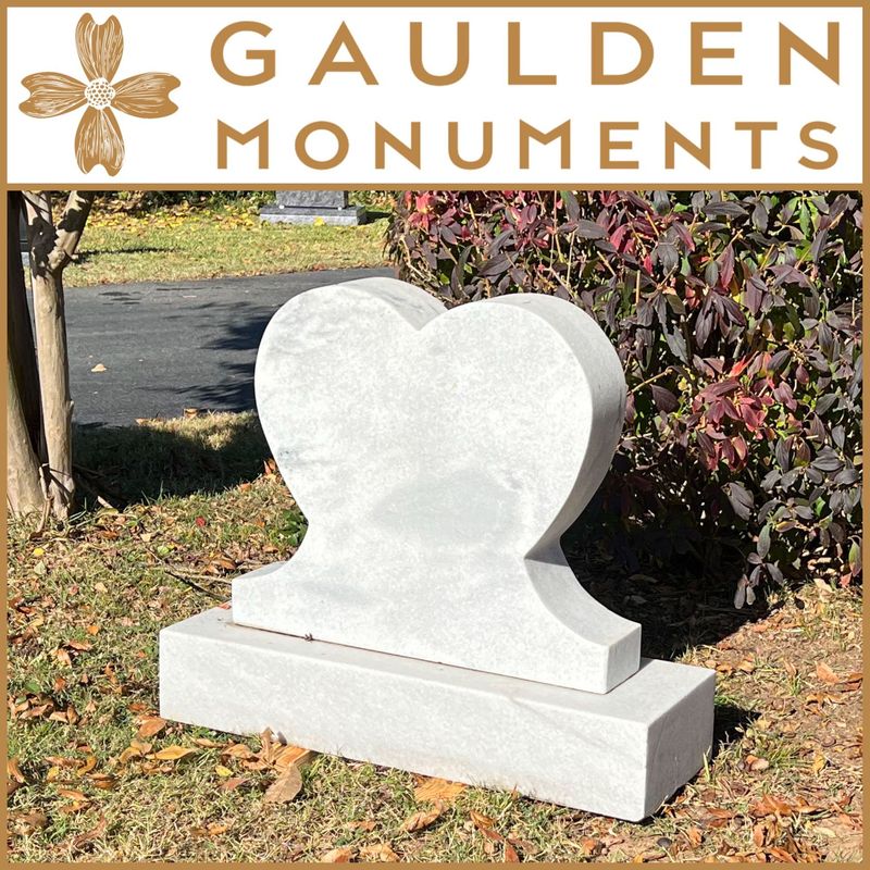 Single Upright Heart Monument in Georgia Marble Single Upright Heart Monument in Georgia Marble