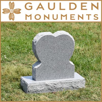 Infant Heart Shape Upright Headstone Memorial - Blue Ridge Granite