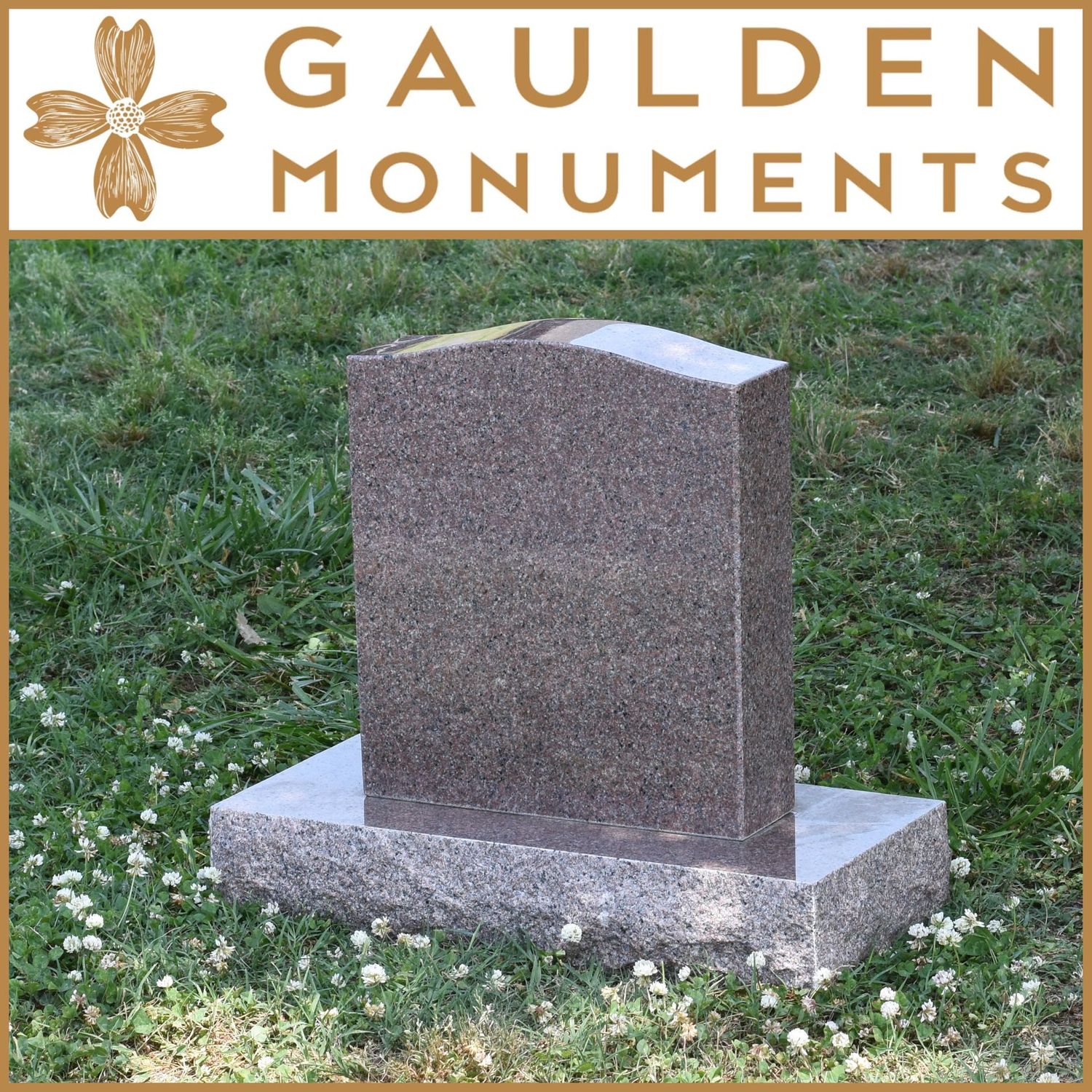 Infant Single Upright Headstone Memorial – Imperial Pink Granite